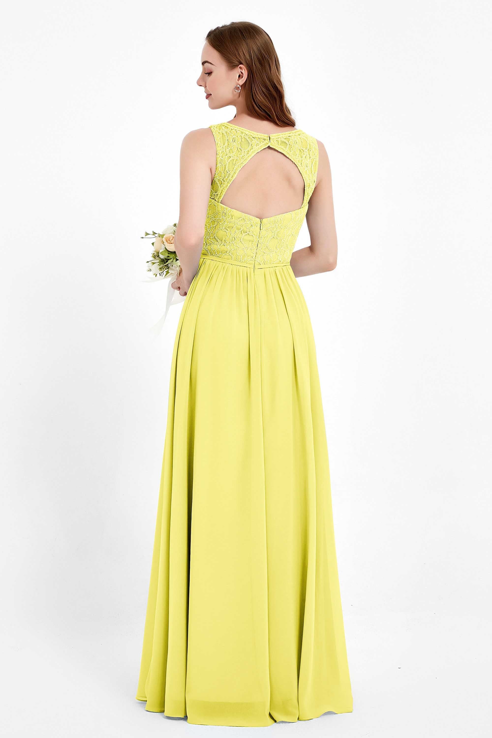 Ruched Chiffon Lace V Neck Bridesmaid Dress Sleeveless Formal Evening Dresses gowns