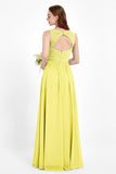 Ruched Chiffon Lace V Neck Bridesmaid Dress Sleeveless Formal Evening Dresses gowns