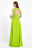 Ruched Chiffon Lace V Neck Bridesmaid Dress Sleeveless Formal Evening Dresses gowns