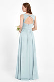 Ruched Chiffon Lace V Neck Bridesmaid Dress Sleeveless Formal Evening Dresses gowns