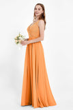 Ruched Chiffon Lace V Neck Bridesmaid Dress Sleeveless Formal Evening Dresses gowns