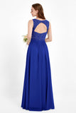Ruched Chiffon Lace V Neck Bridesmaid Dress Sleeveless Formal Evening Dresses gowns
