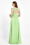 Ruched Chiffon Lace V Neck Bridesmaid Dress Sleeveless Formal Evening Dresses gowns