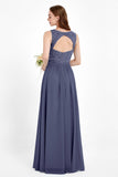 Ruched Chiffon Lace V Neck Bridesmaid Dress Sleeveless Formal Evening Dresses gowns