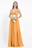 Ruched Chiffon Lace V Neck Bridesmaid Dress Sleeveless Formal Evening Dresses gowns