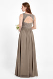 Ruched Chiffon Lace V Neck Bridesmaid Dress Sleeveless Formal Evening Dresses gowns
