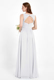 Ruched Chiffon Lace V Neck Bridesmaid Dress Sleeveless Formal Evening Dresses gowns