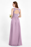 Ruched Chiffon Lace V Neck Bridesmaid Dress Sleeveless Formal Evening Dresses gowns