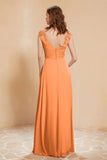 Illusion Neck Cap Sleeves Chiffon Bridesmaid Dress with Lace Formal Evening Prom Gowns