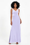 V-neck Velvet Sleeveless Formal Evening Dresses Sheath Long Bridesmaid Prom Party Dress Gowns