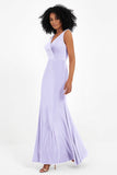 V-neck Velvet Sleeveless Formal Evening Dresses Sheath Long Bridesmaid Prom Party Dress Gowns