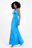 V-neck Velvet Sleeveless Formal Evening Dresses Sheath Long Bridesmaid Prom Party Dress Gowns