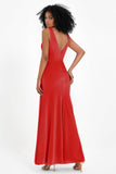 V-neck Velvet Sleeveless Formal Evening Dresses Sheath Long Bridesmaid Prom Party Dress Gowns