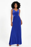 V-neck Velvet Sleeveless Formal Evening Dresses Sheath Long Bridesmaid Prom Party Dress Gowns