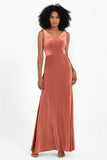 V-neck Velvet Sleeveless Formal Evening Dresses Sheath Long Bridesmaid Prom Party Dress Gowns