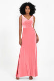 V-neck Velvet Sleeveless Formal Evening Dresses Sheath Long Bridesmaid Prom Party Dress Gowns