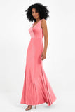 V-neck Velvet Sleeveless Formal Evening Dresses Sheath Long Bridesmaid Prom Party Dress Gowns