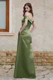 Off the Shoulder Satin Cap Sleeves Formal Evening Prom Dresses Pleated Wedding Party Gowns