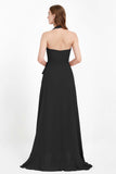 High Low Chiffon Halter Bridesmaid Dress Slit V neck Formal Prom Evening Dresses Gowns