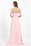 High Low Chiffon Halter Bridesmaid Dress Slit V neck Formal Prom Evening Dresses Gowns