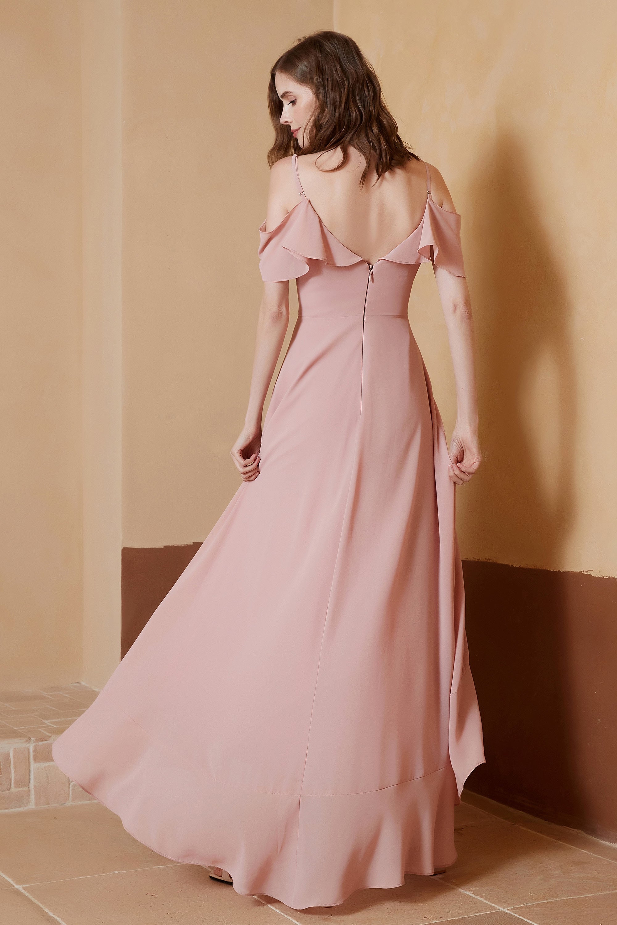 gorgeous feminine and romantic bridesmaid dress chiffon formal evening prom dresses gown