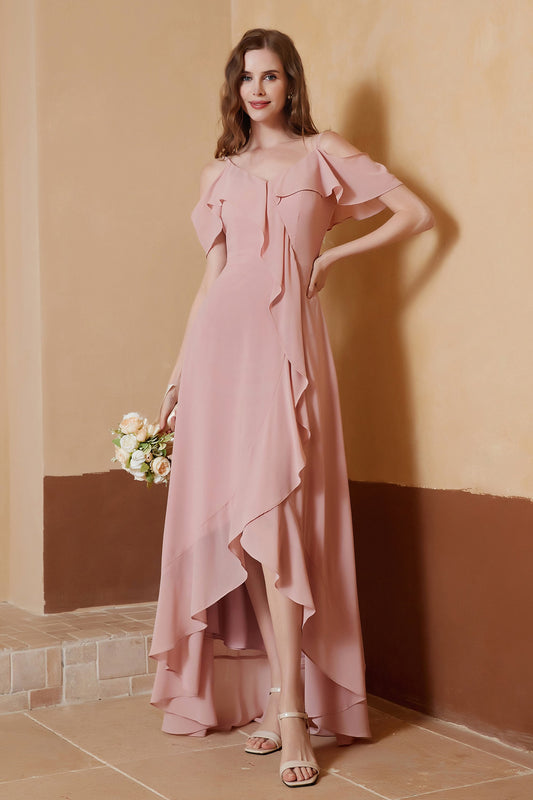 gorgeous feminine and romantic bridesmaid dress chiffon formal evening prom dresses gown