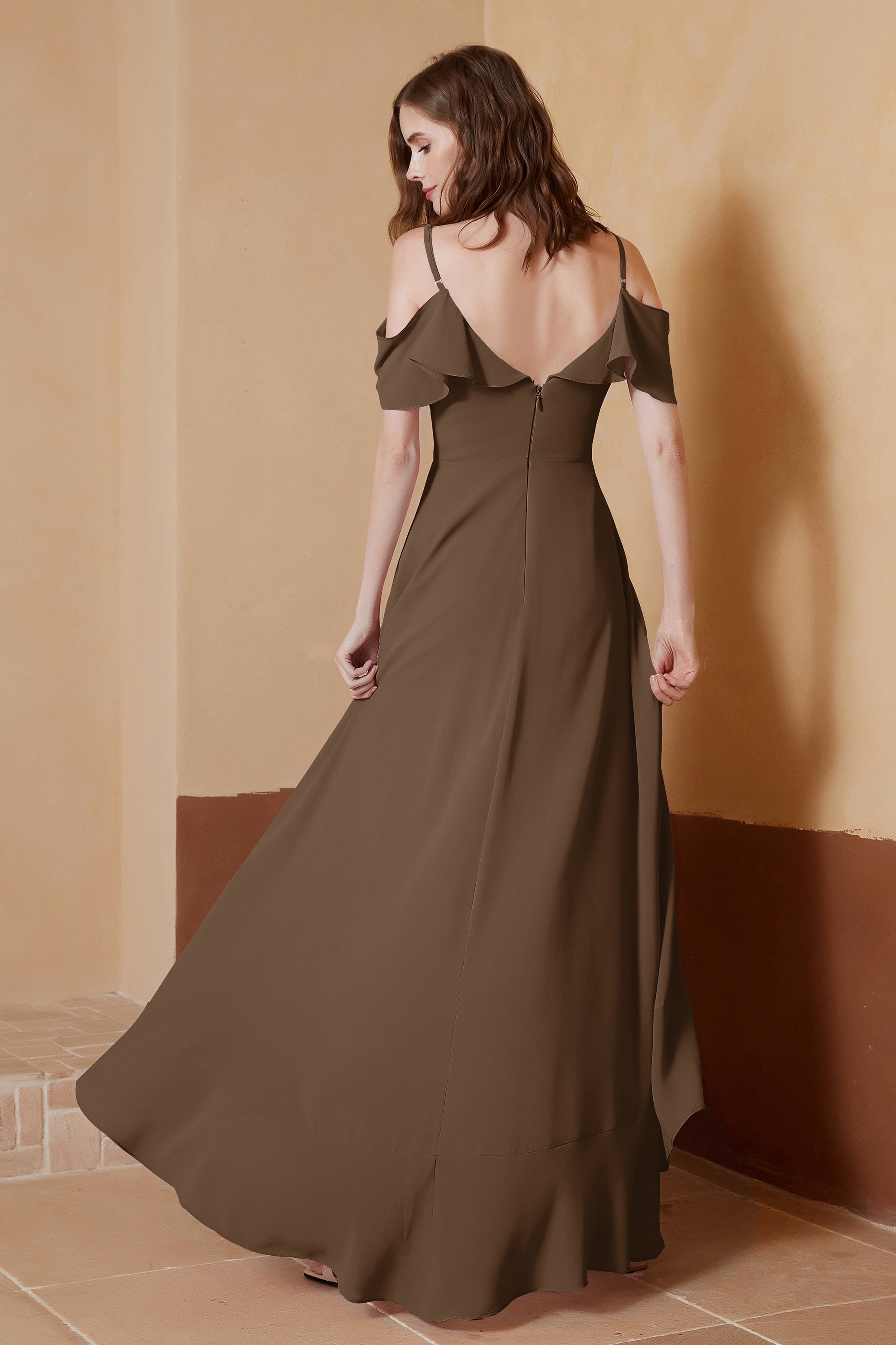 gorgeous feminine and romantic bridesmaid dress chiffon formal evening prom dresses gown
