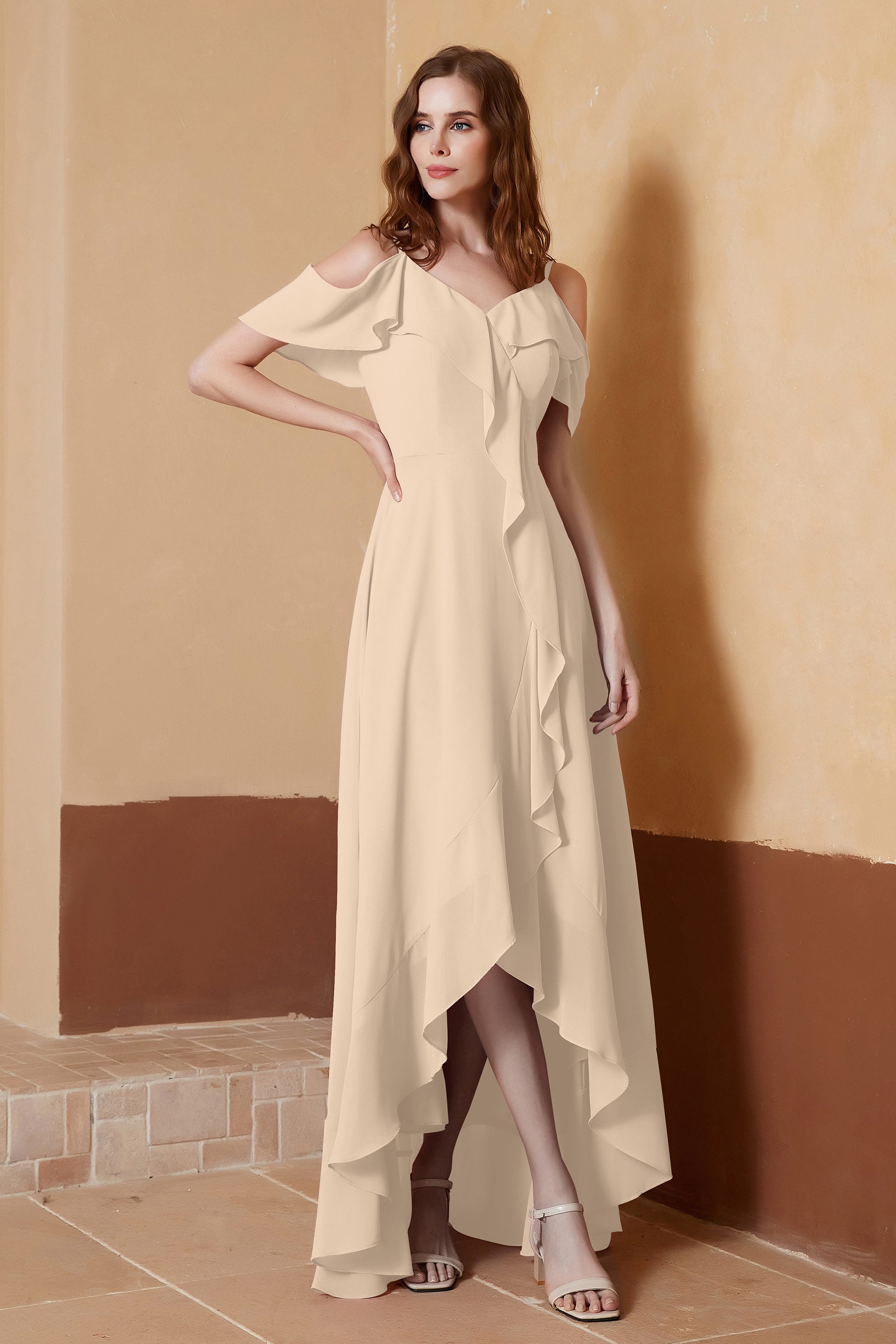gorgeous feminine and romantic bridesmaid dress chiffon formal evening prom dresses gown