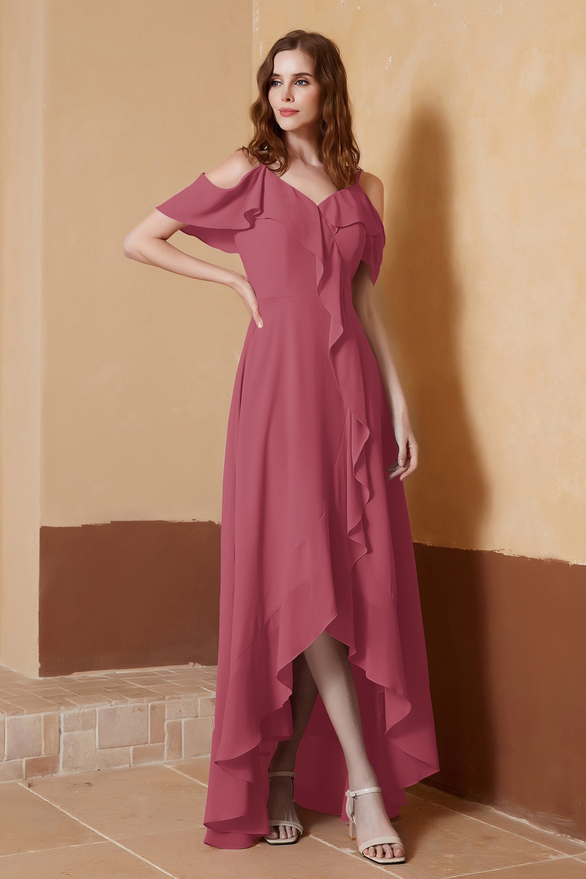 gorgeous feminine and romantic bridesmaid dress chiffon formal evening prom dresses gown