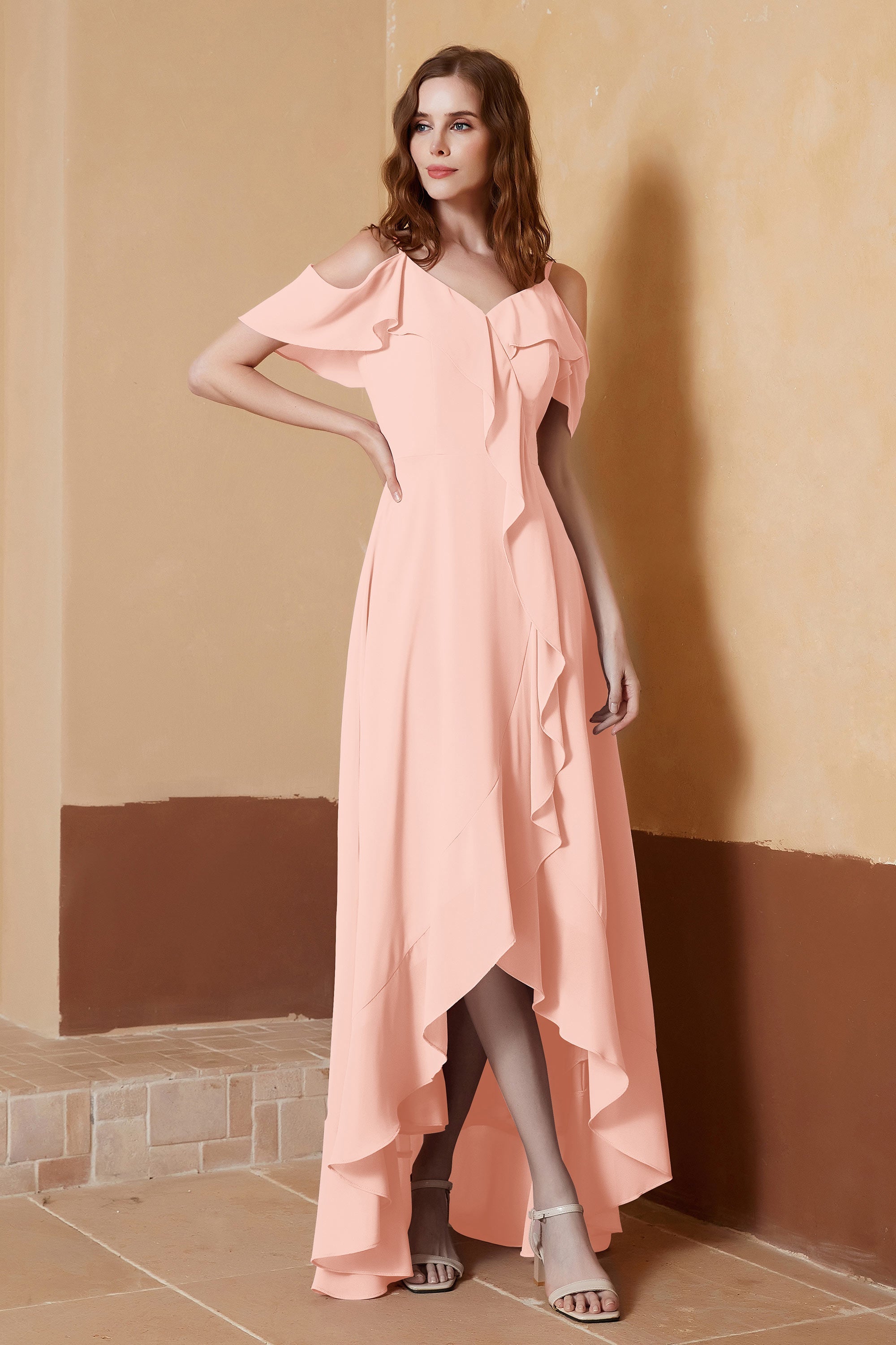 gorgeous feminine and romantic bridesmaid dress chiffon formal evening prom dresses gown