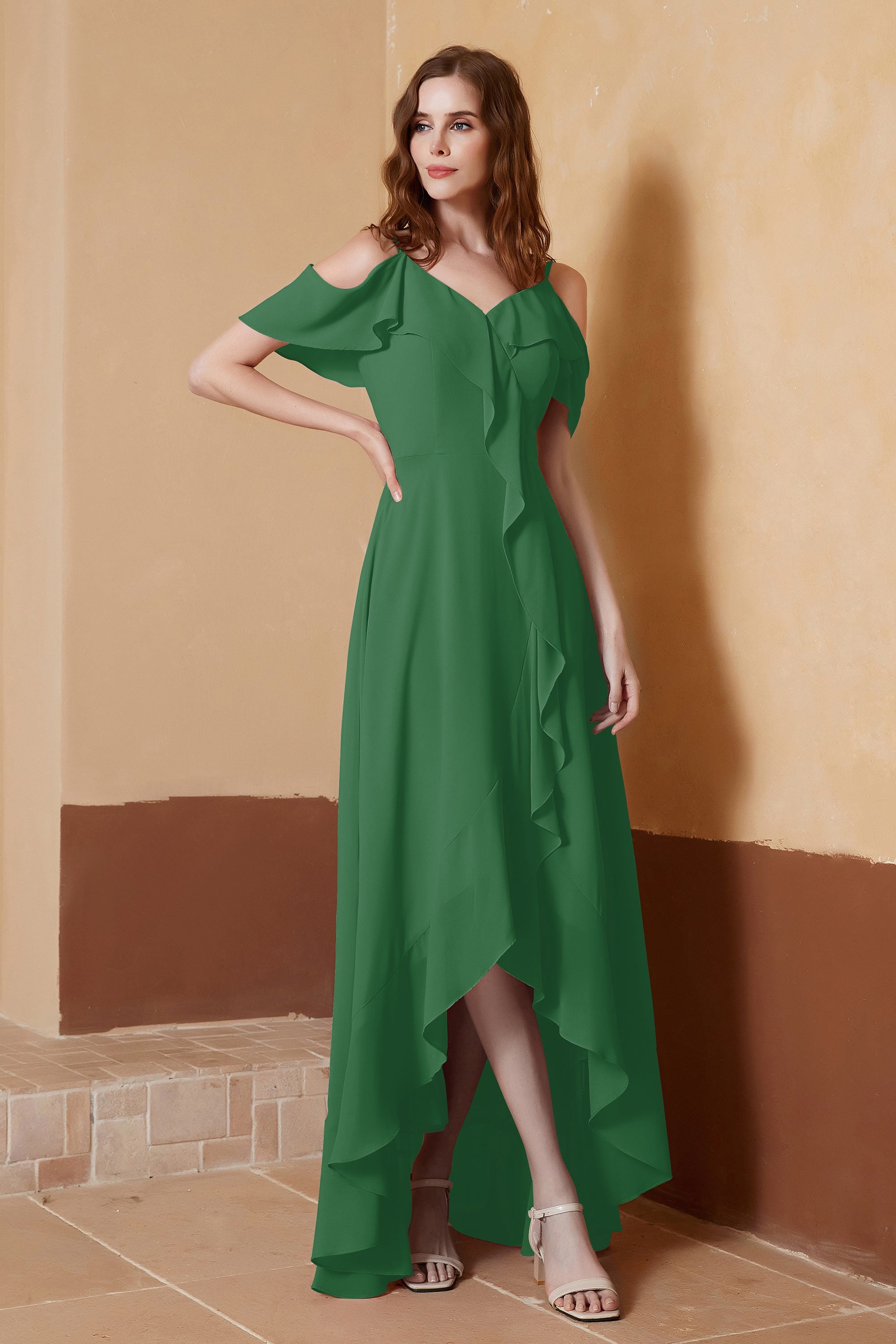 gorgeous feminine and romantic bridesmaid dress chiffon formal evening prom dresses gown