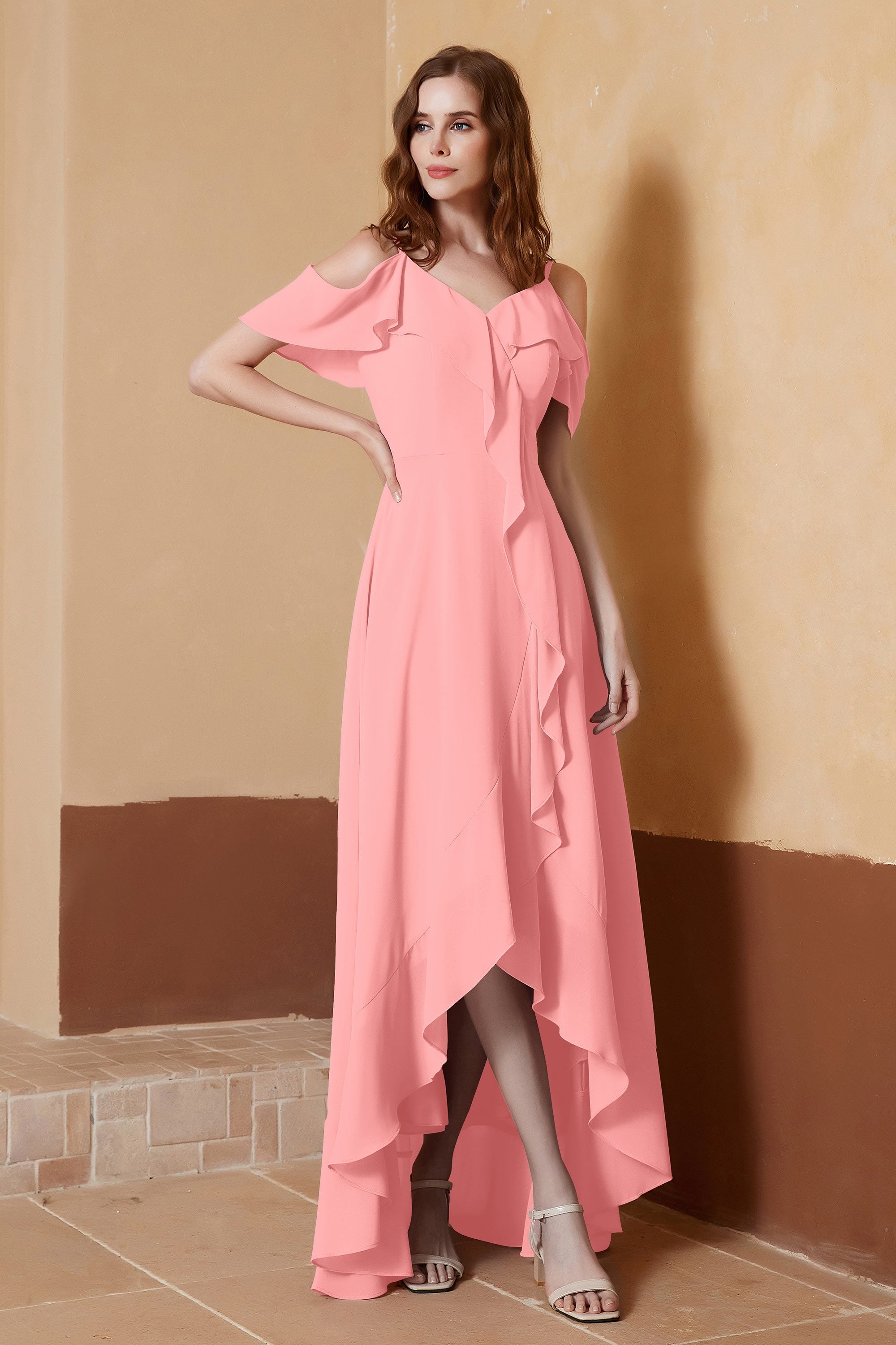 gorgeous feminine and romantic bridesmaid dress chiffon formal evening prom dresses gown