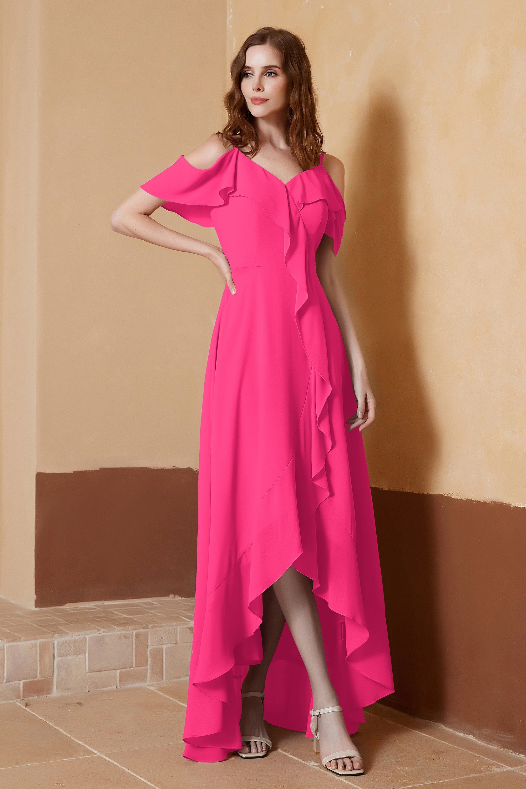 gorgeous feminine and romantic bridesmaid dress chiffon formal evening prom dresses gown