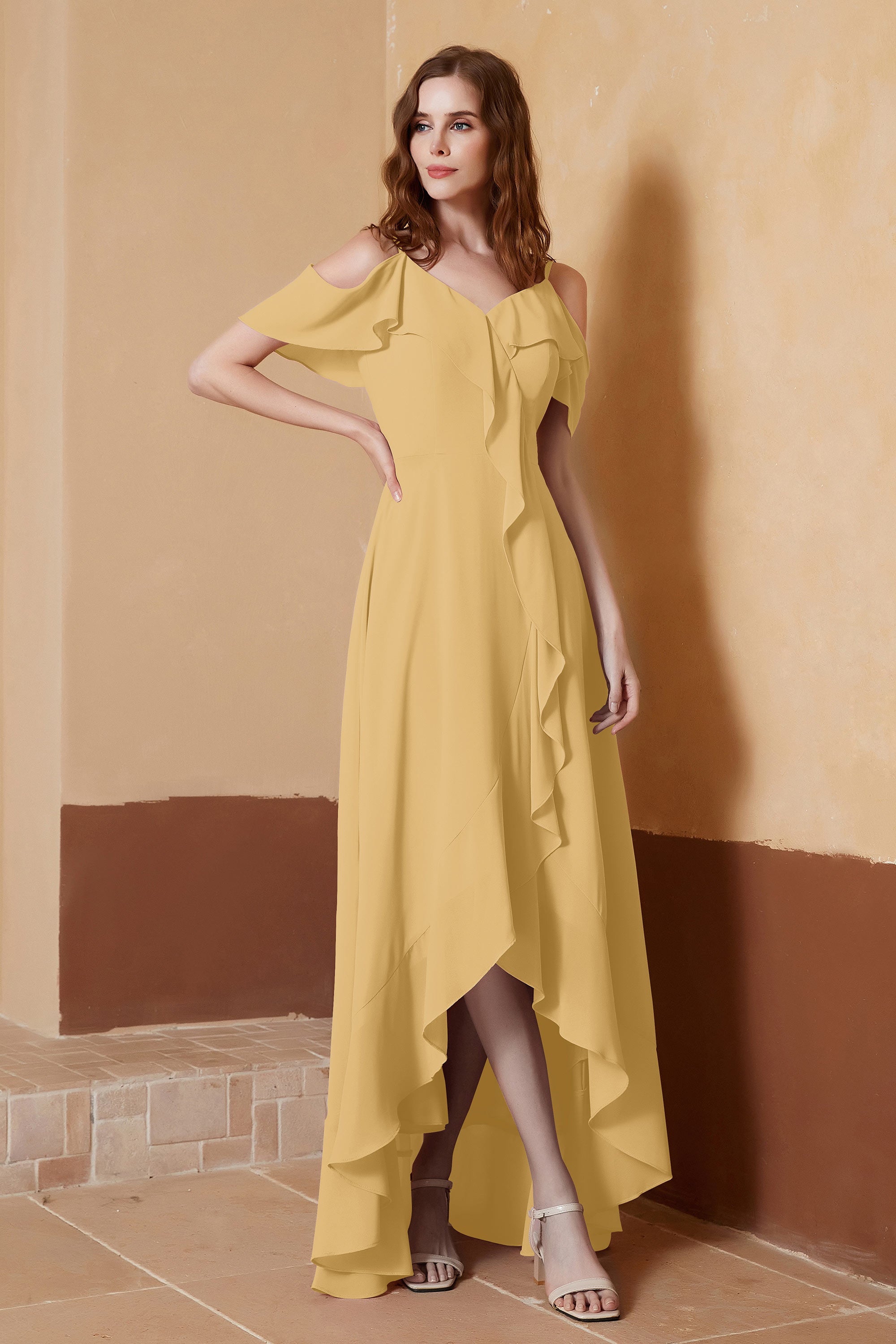 gorgeous feminine and romantic bridesmaid dress chiffon formal evening prom dresses gown