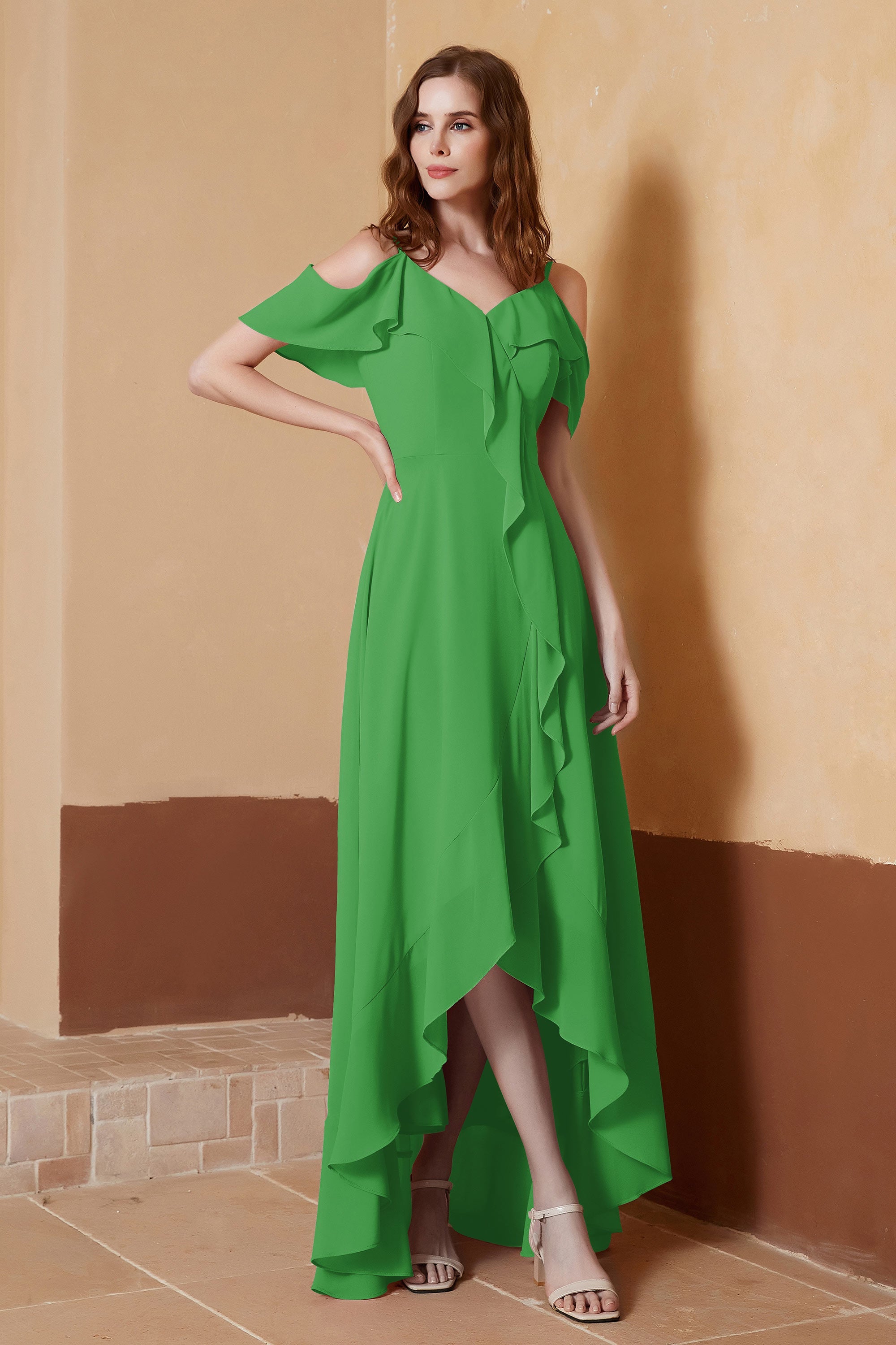 gorgeous feminine and romantic bridesmaid dress chiffon formal evening prom dresses gown