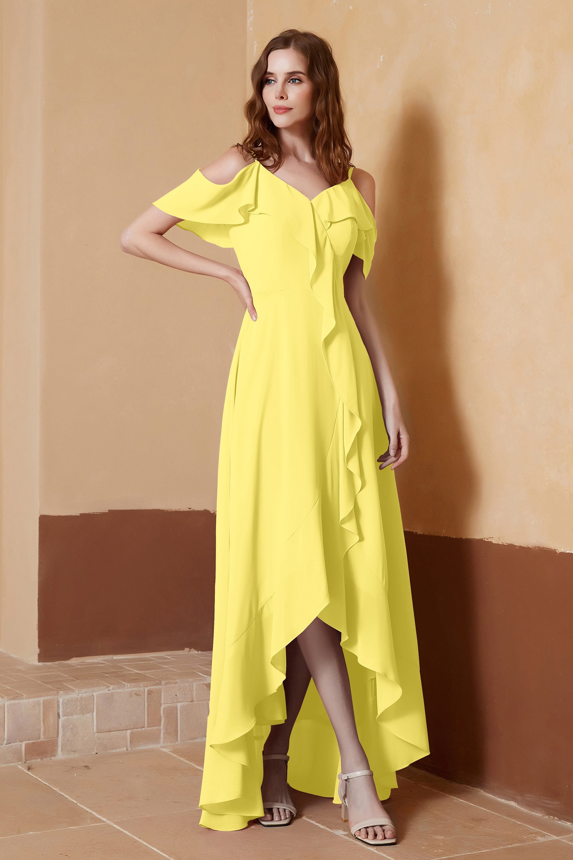 gorgeous feminine and romantic bridesmaid dress chiffon formal evening prom dresses gown