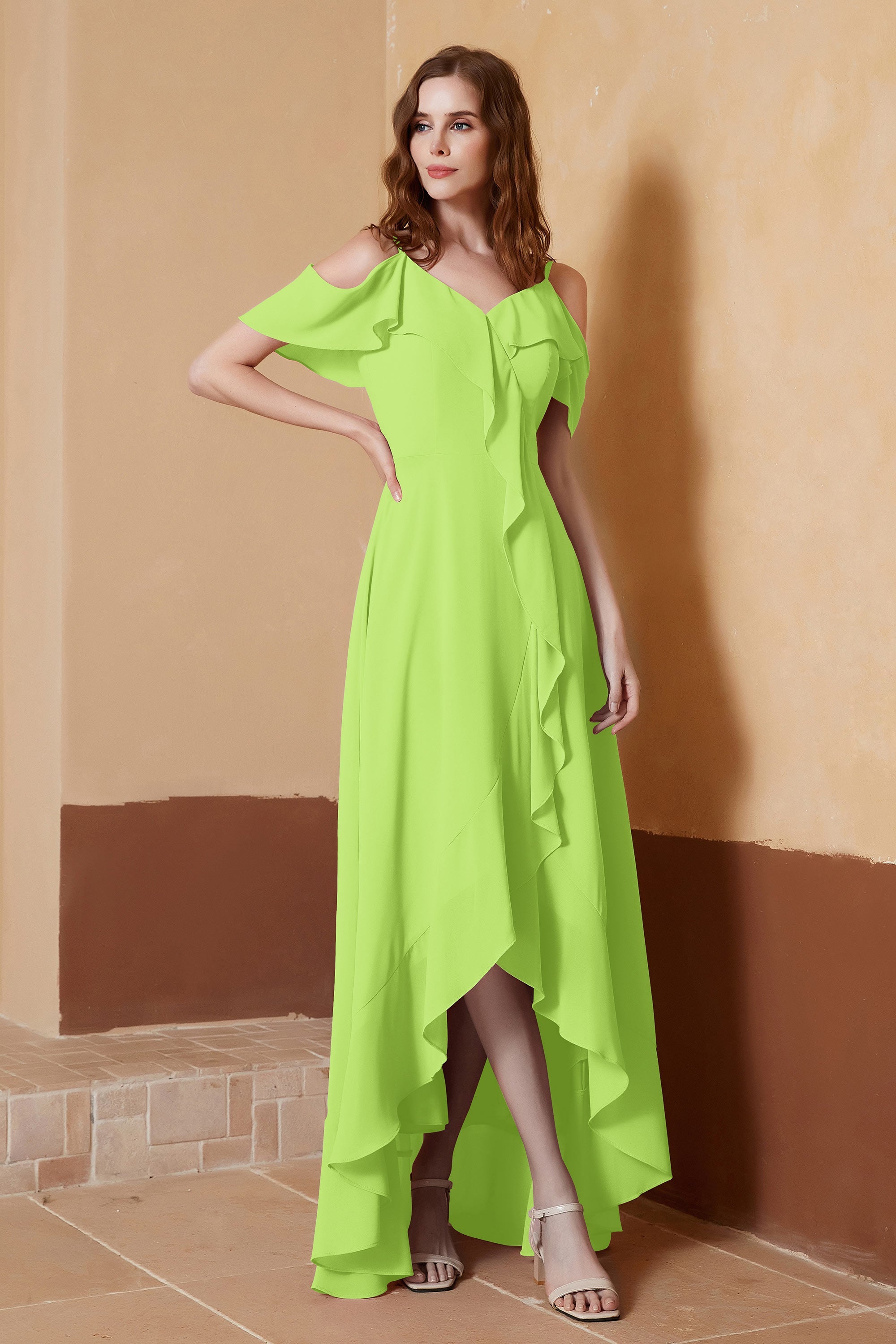 gorgeous feminine and romantic bridesmaid dress chiffon formal evening prom dresses gown