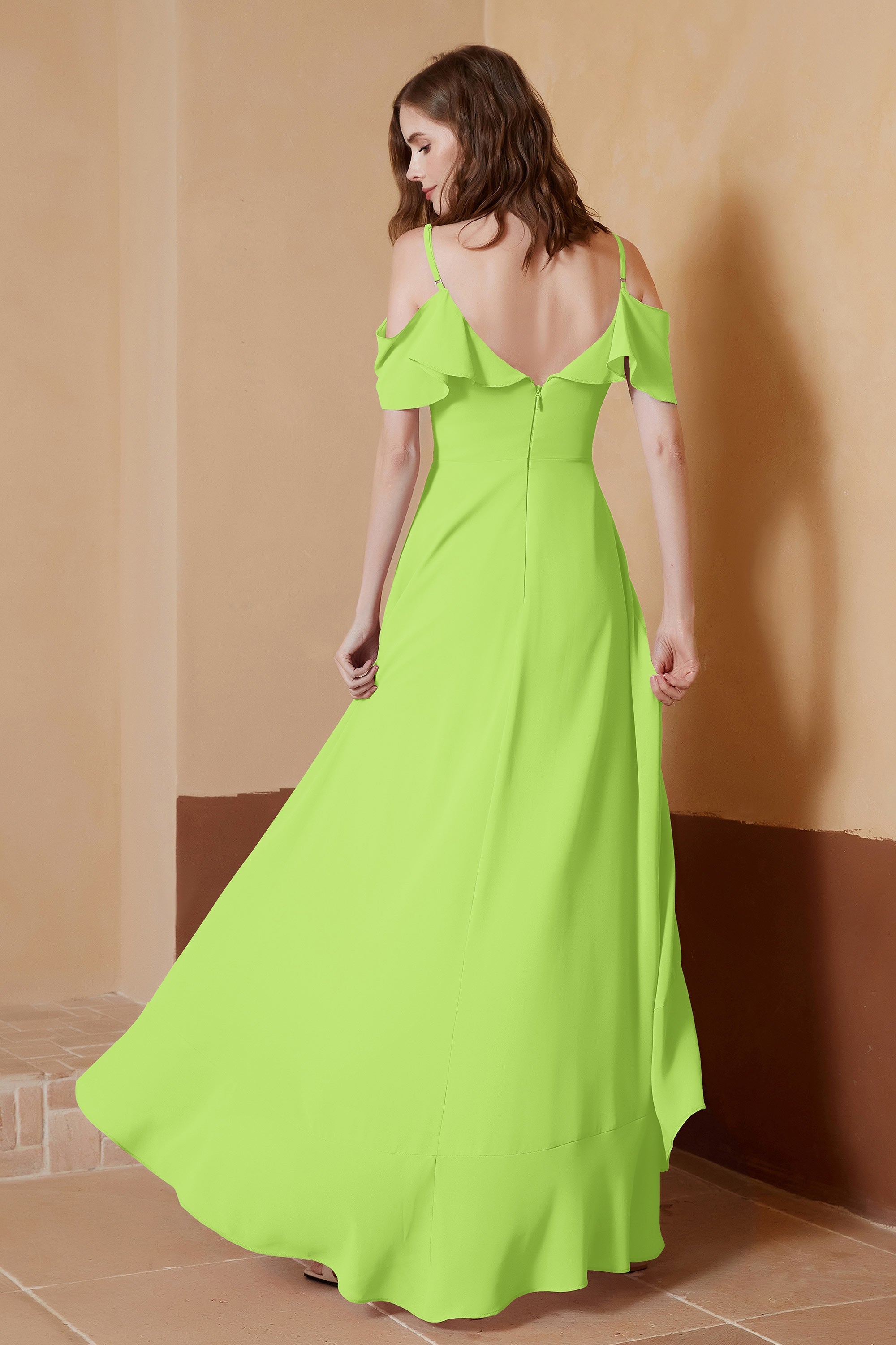 gorgeous feminine and romantic bridesmaid dress chiffon formal evening prom dresses gown
