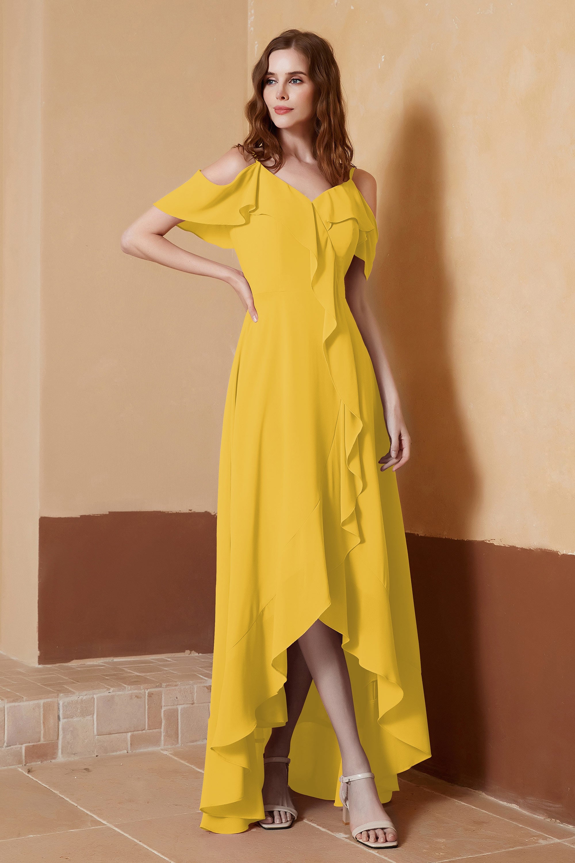 gorgeous feminine and romantic bridesmaid dress chiffon formal evening prom dresses gown