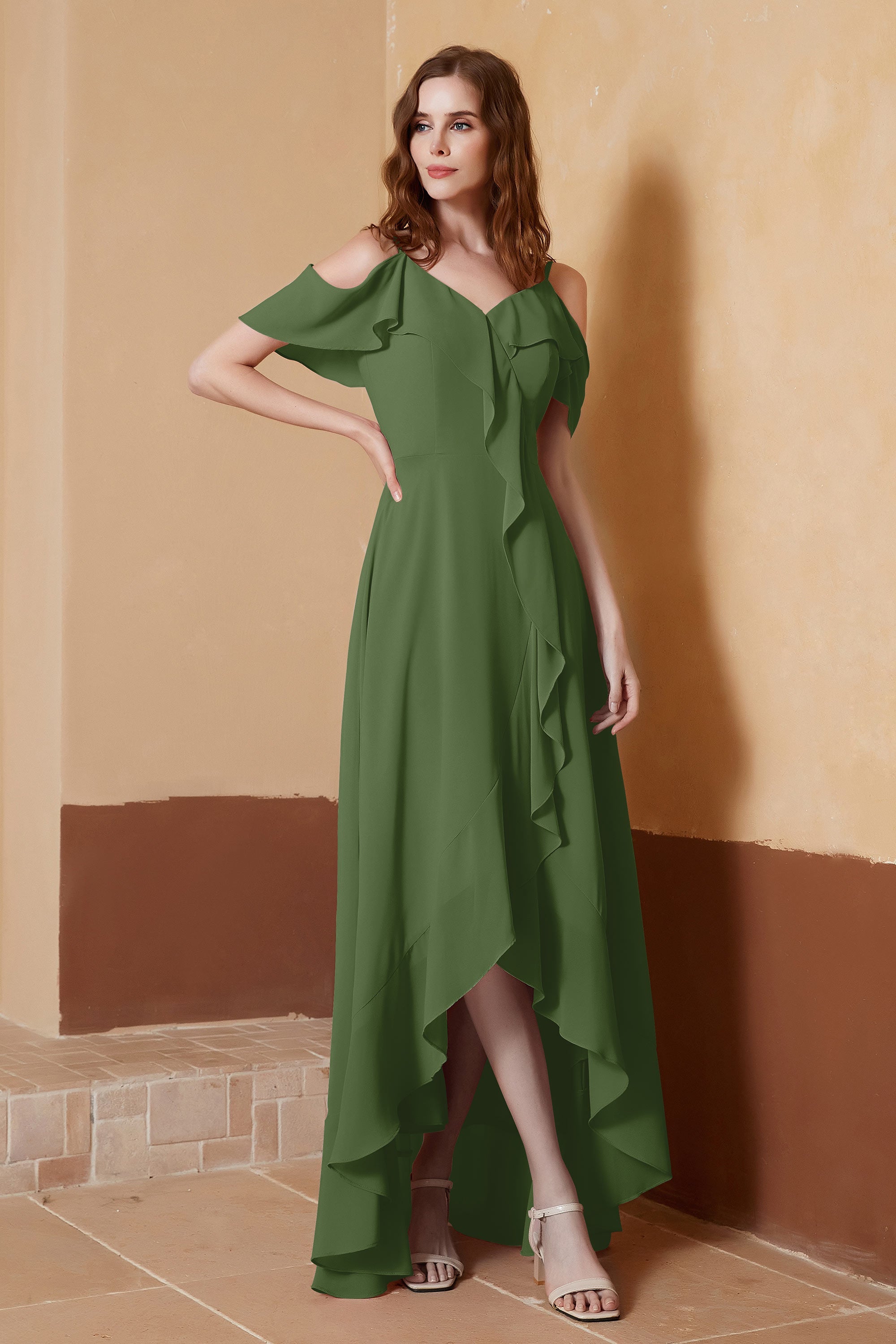 gorgeous feminine and romantic bridesmaid dress chiffon formal evening prom dresses gown
