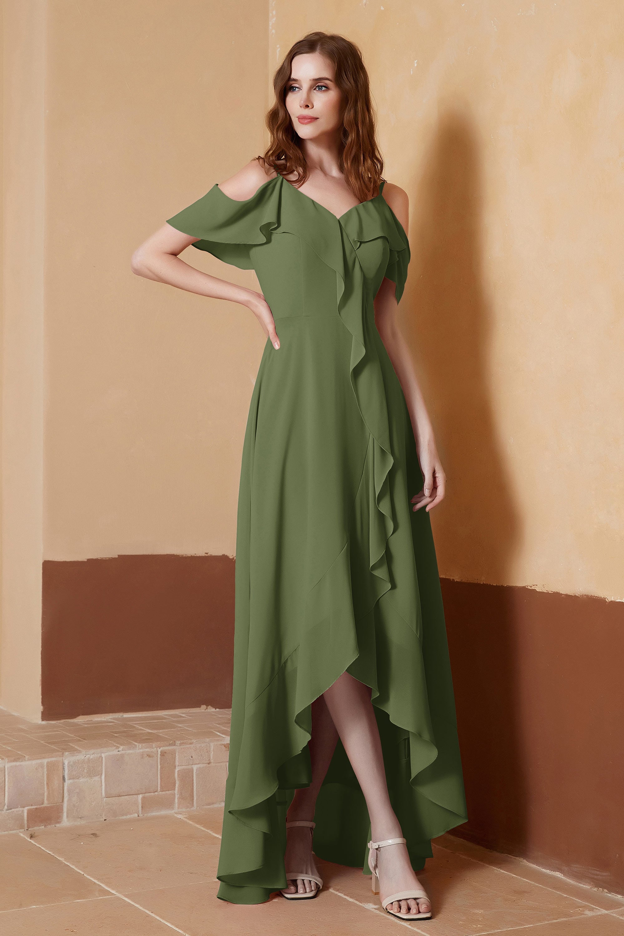 gorgeous feminine and romantic bridesmaid dress chiffon formal evening prom dresses gown