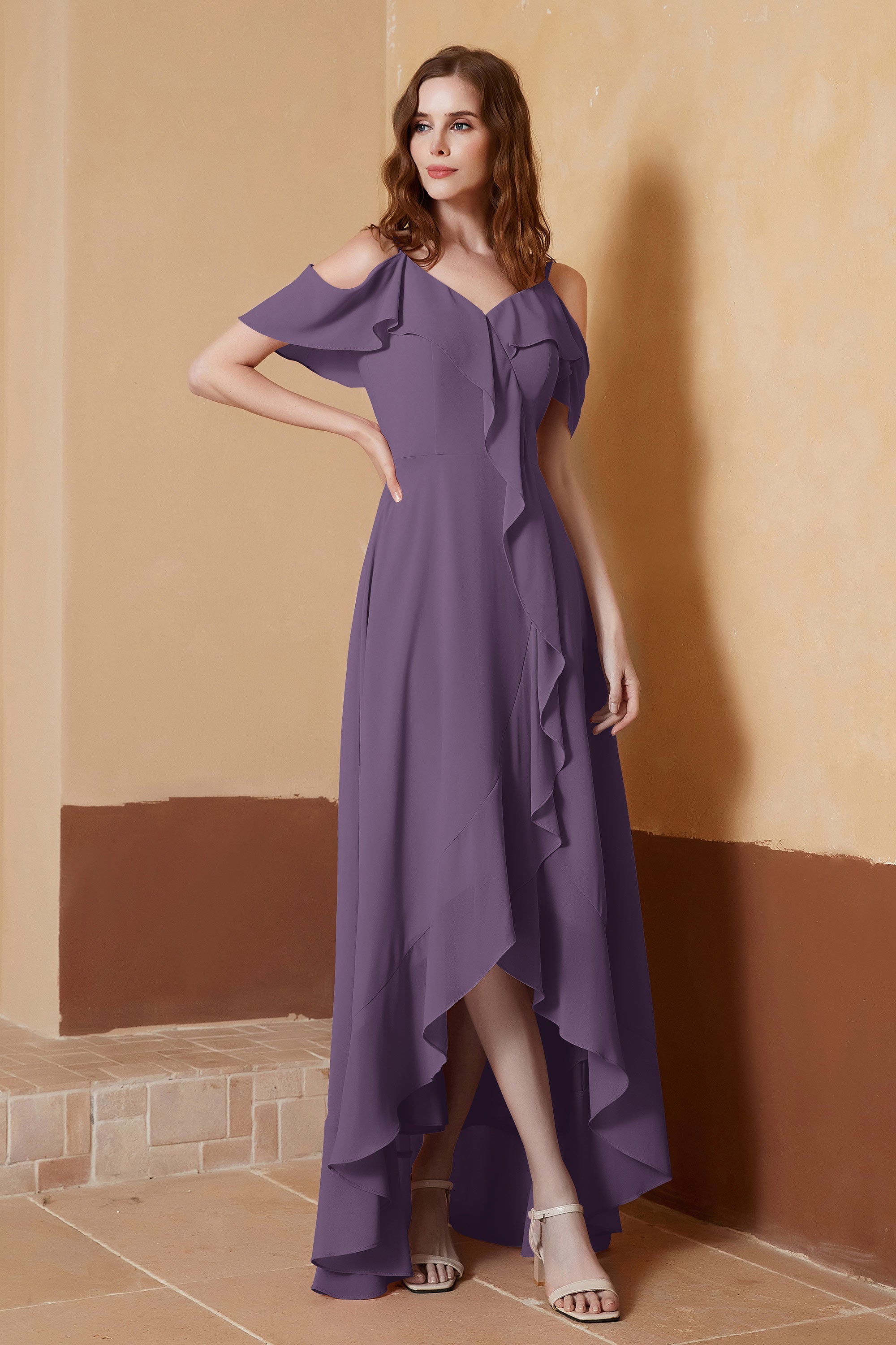 gorgeous feminine and romantic bridesmaid dress chiffon formal evening prom dresses gown