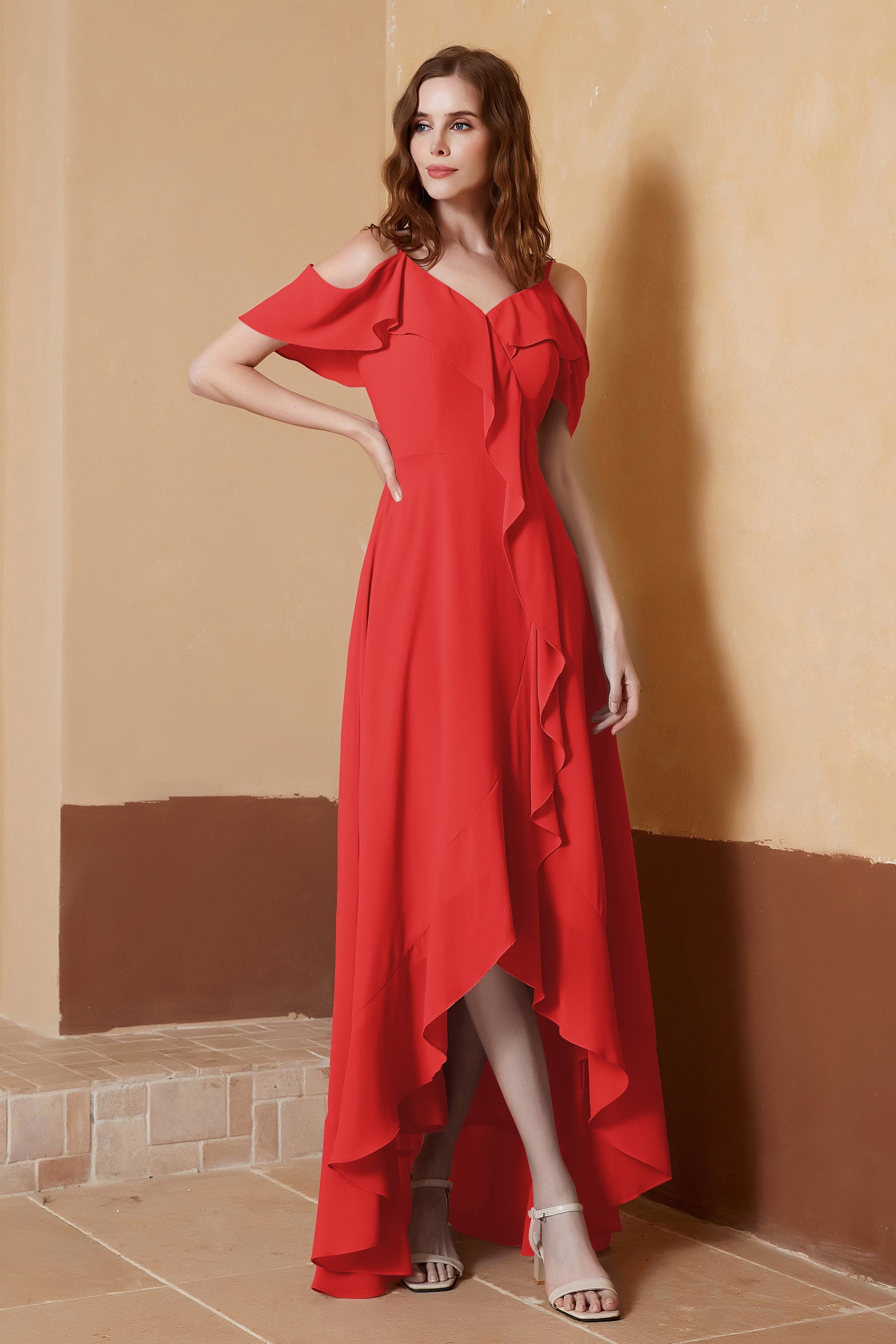 gorgeous feminine and romantic bridesmaid dress chiffon formal evening prom dresses gown