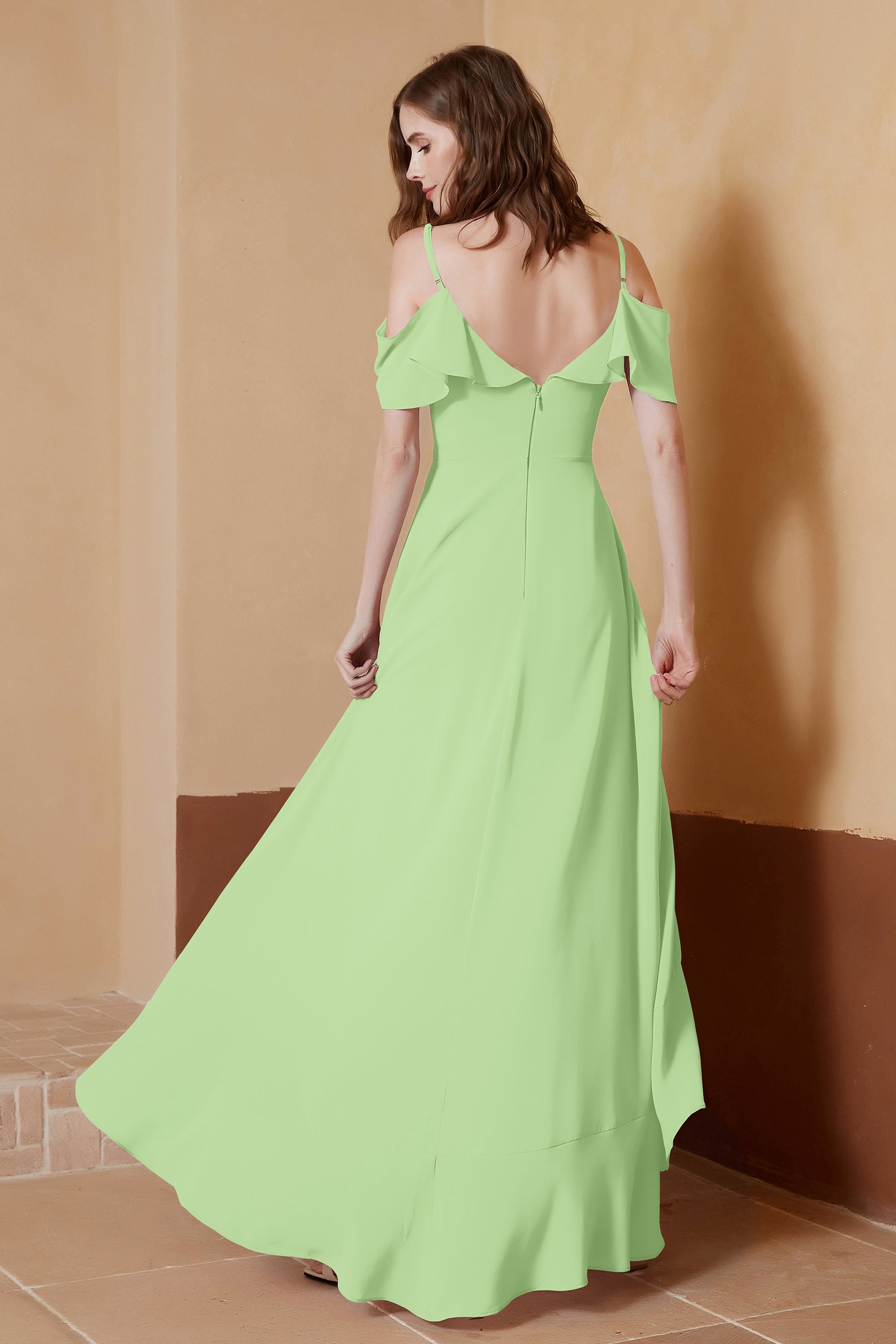 gorgeous feminine and romantic bridesmaid dress chiffon formal evening prom dresses gown