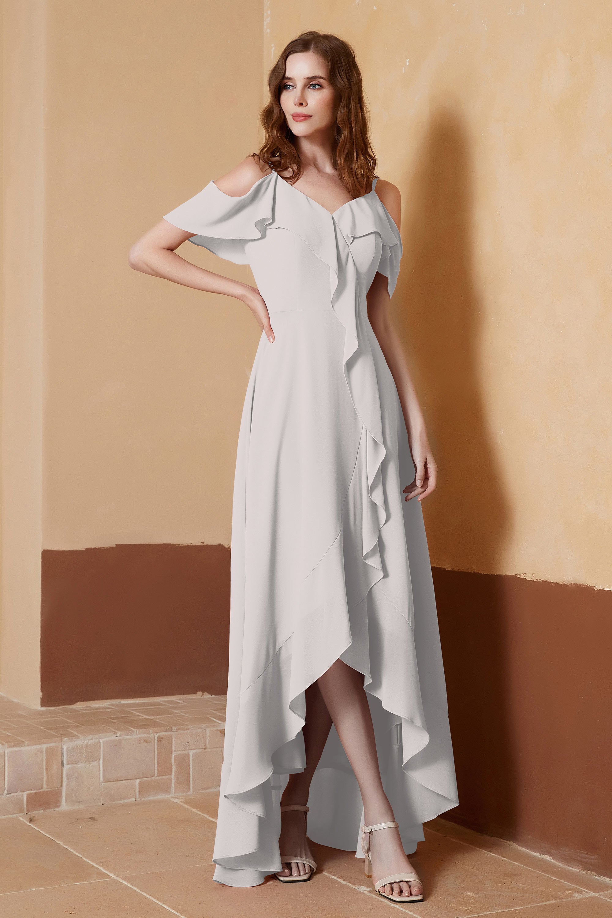 gorgeous feminine and romantic bridesmaid dress chiffon formal evening prom dresses gown