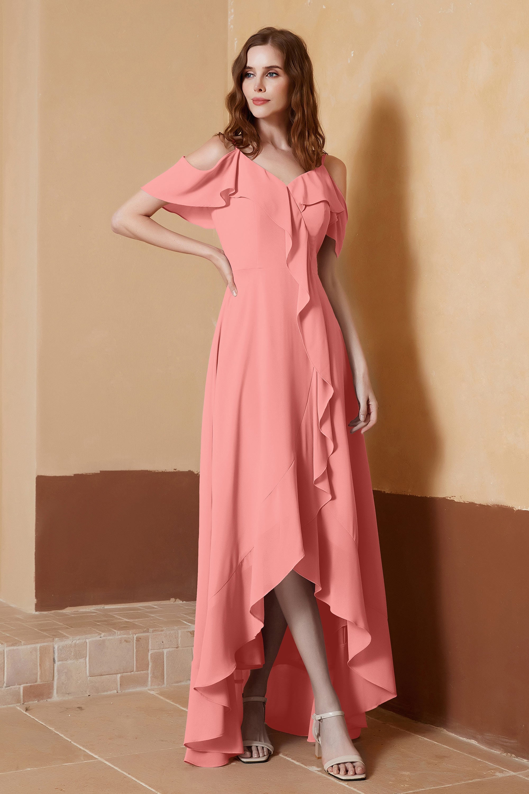 gorgeous feminine and romantic bridesmaid dress chiffon formal evening prom dresses gown