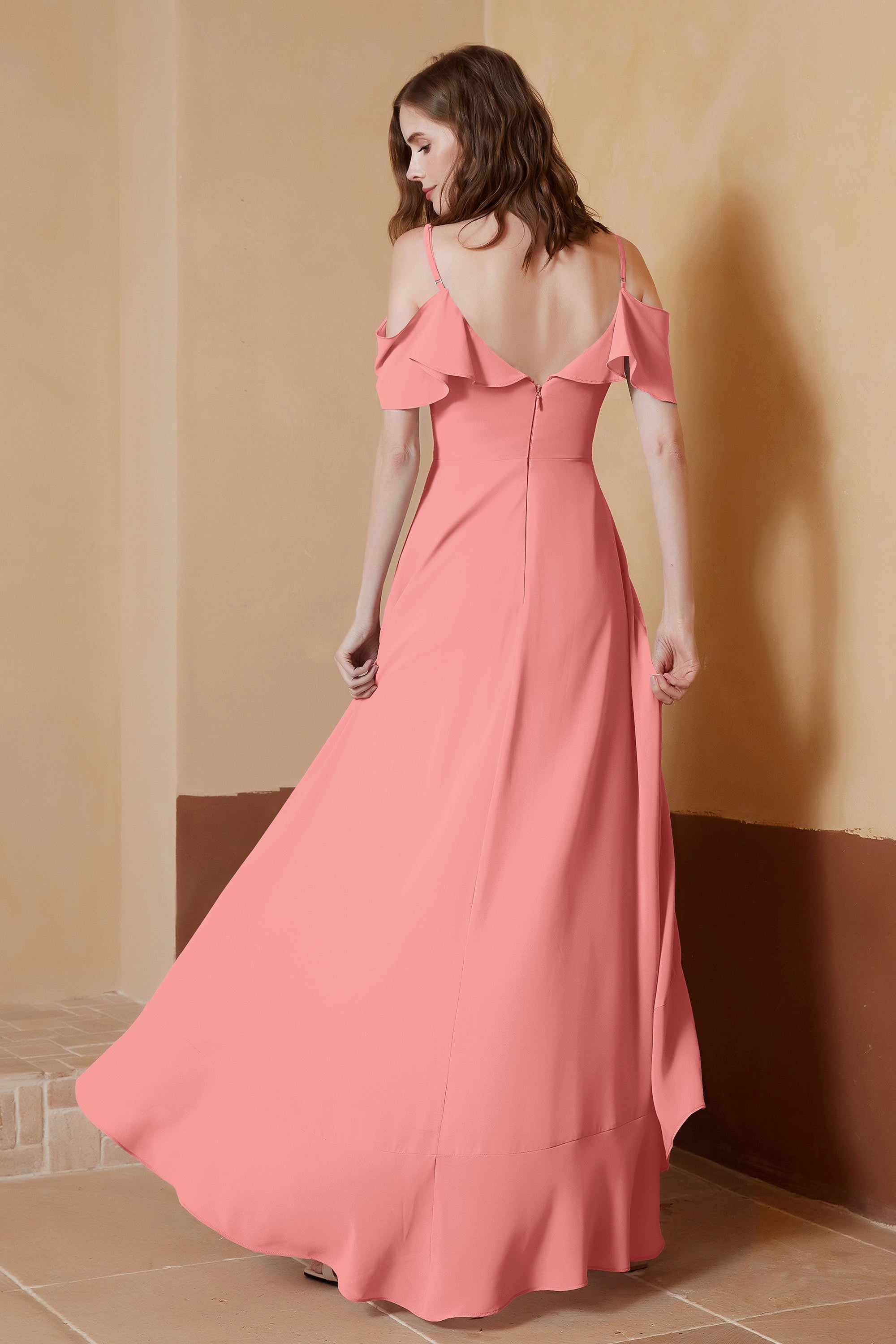 gorgeous feminine and romantic bridesmaid dress chiffon formal evening prom dresses gown
