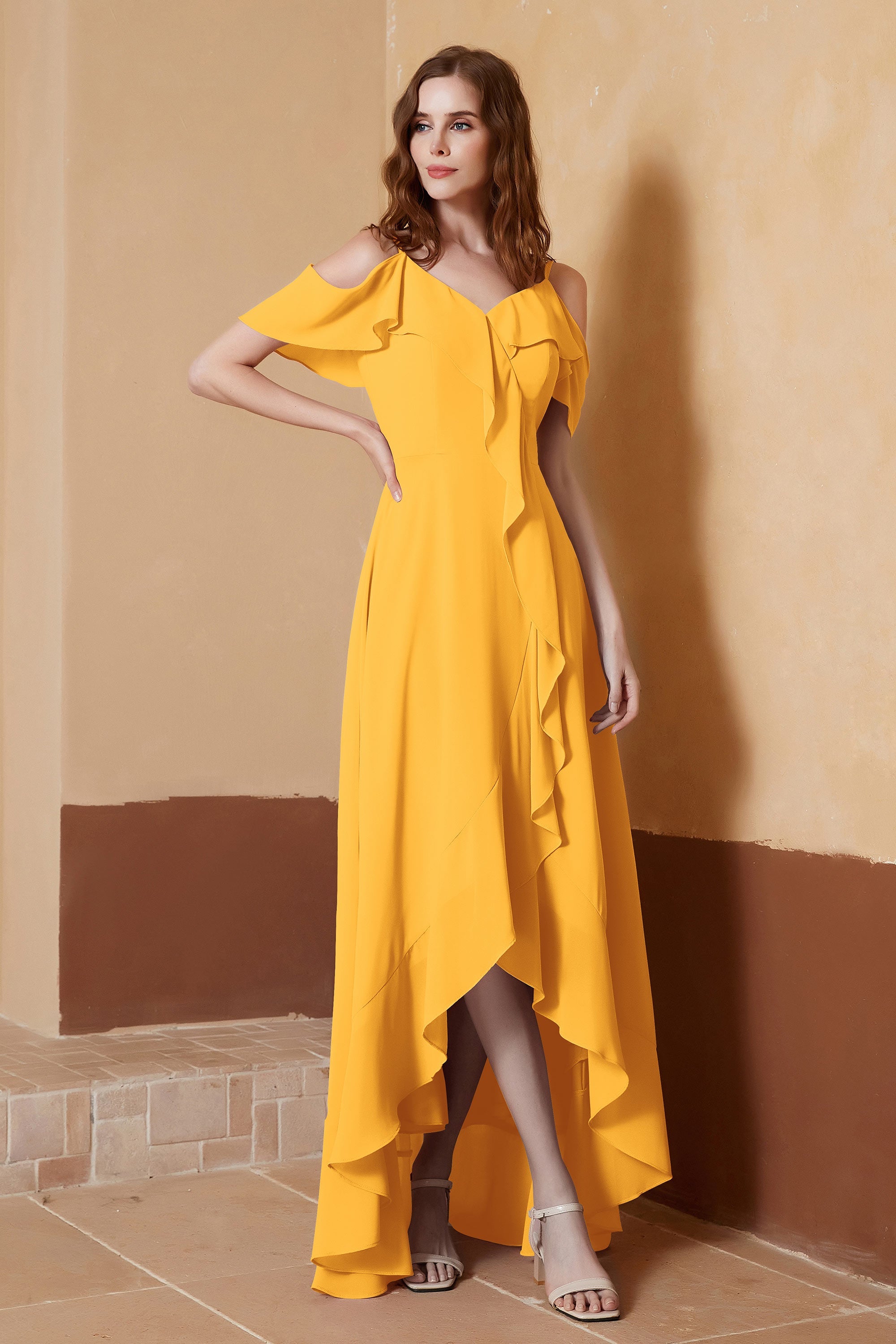 gorgeous feminine and romantic bridesmaid dress chiffon formal evening prom dresses gown