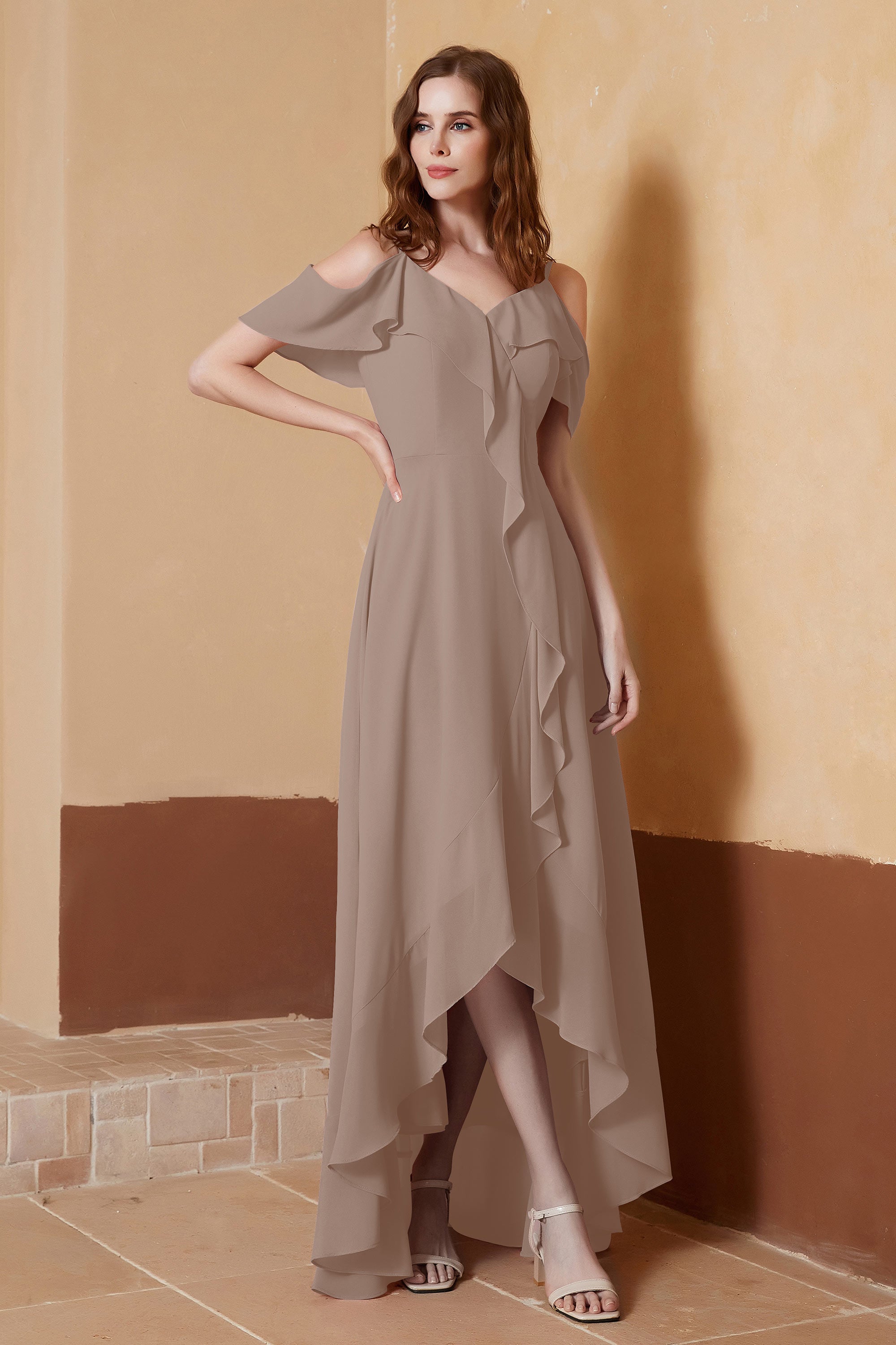 gorgeous feminine and romantic bridesmaid dress chiffon formal evening prom dresses gown