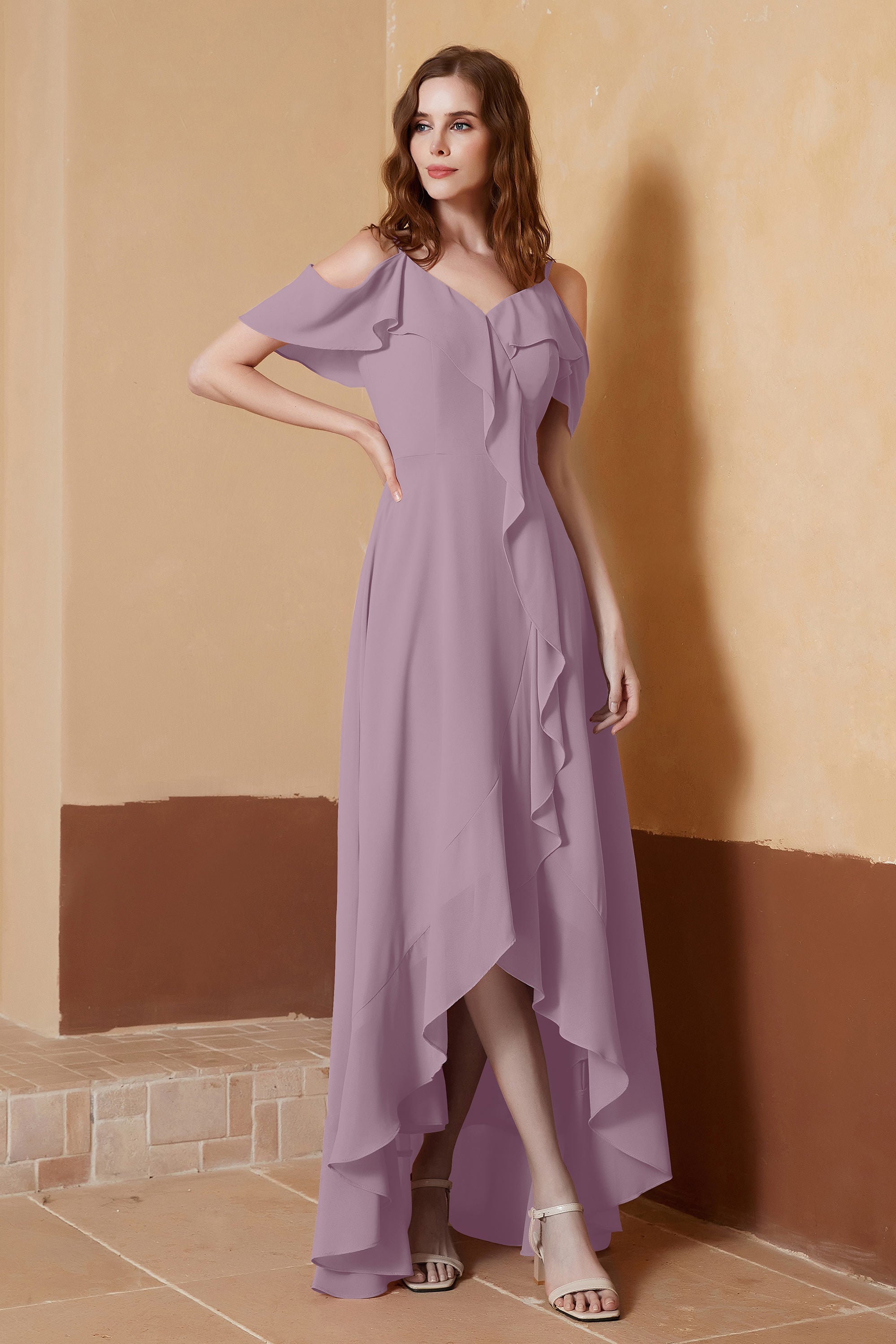 gorgeous feminine and romantic bridesmaid dress chiffon formal evening prom dresses gown